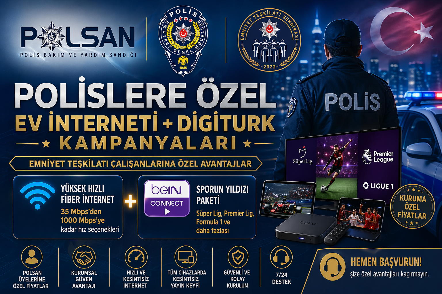 Polislere Özel Ev İnterneti Kampanyaları 2026 | Emniyet Teşkilatına Özel Digiturk + Fiber İnternet