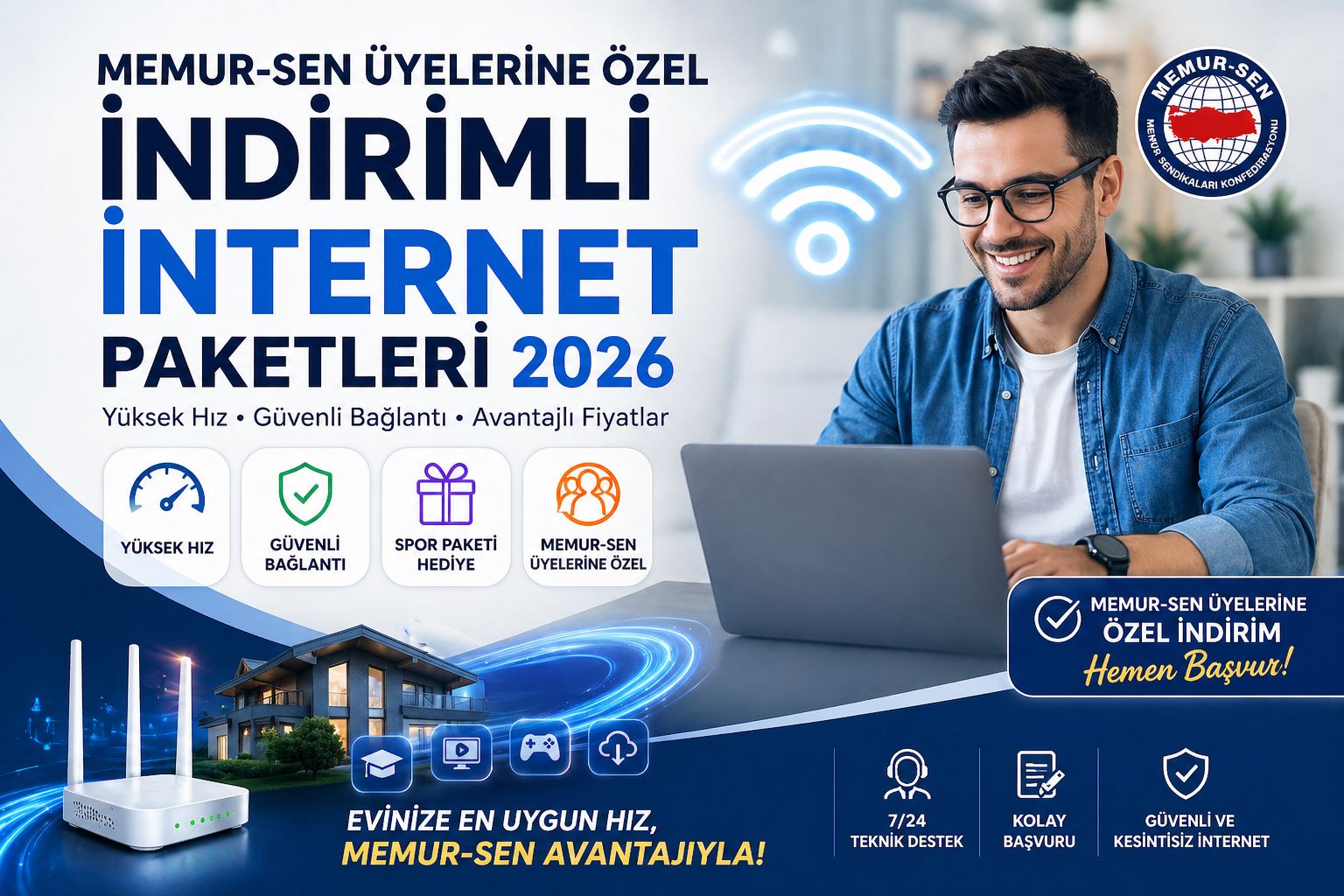 Memur-Sen Üyelerine Özel İndirimli İnternet Paketleri 2026: En Uygun Ev İnterneti ve TV Kampanyaları Rehberi