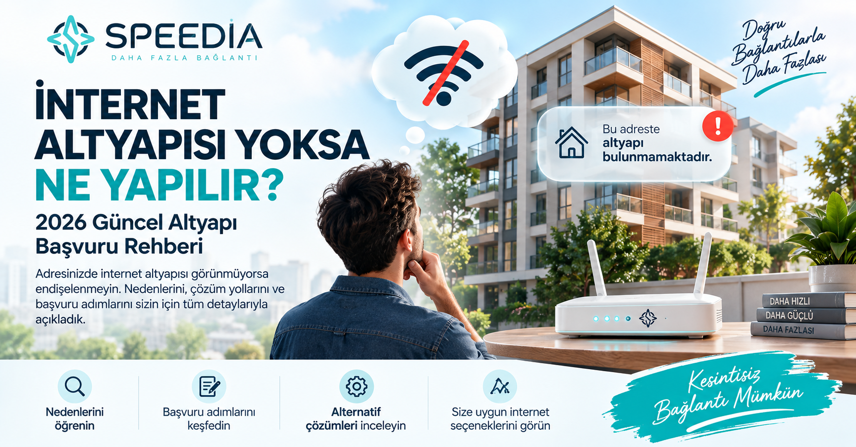İnternet Altyapısı Yoksa Ne Yapılır? (2026) - Speedia